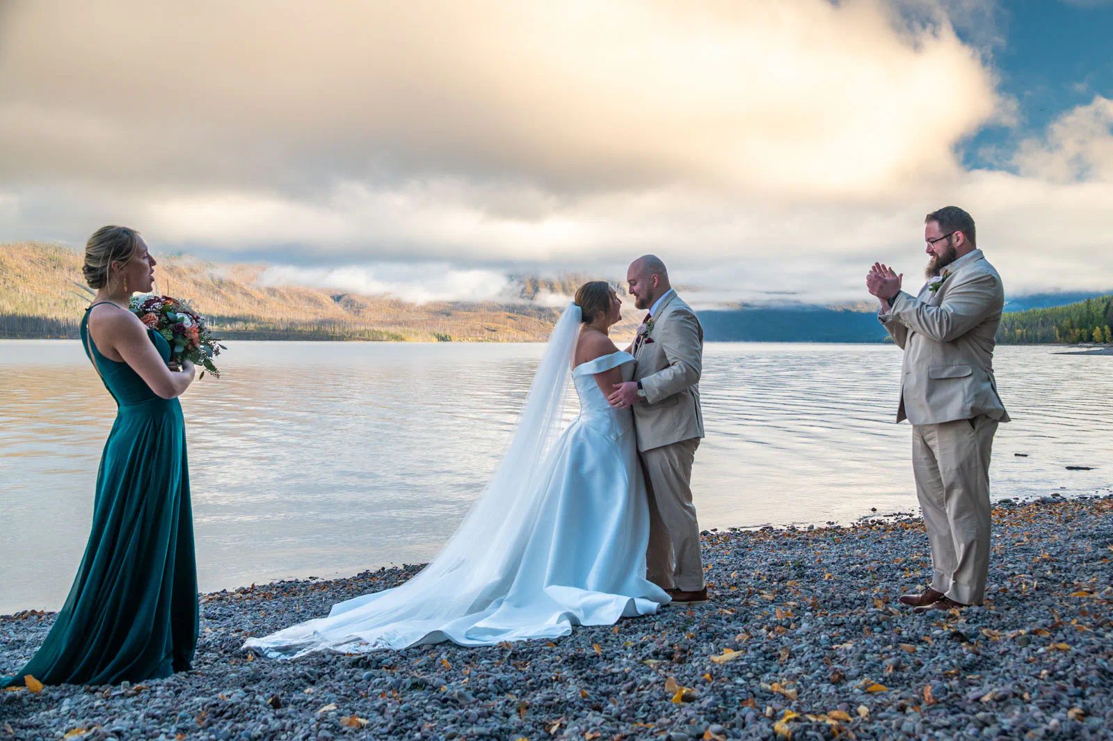 Wedding party in Glacier National Park