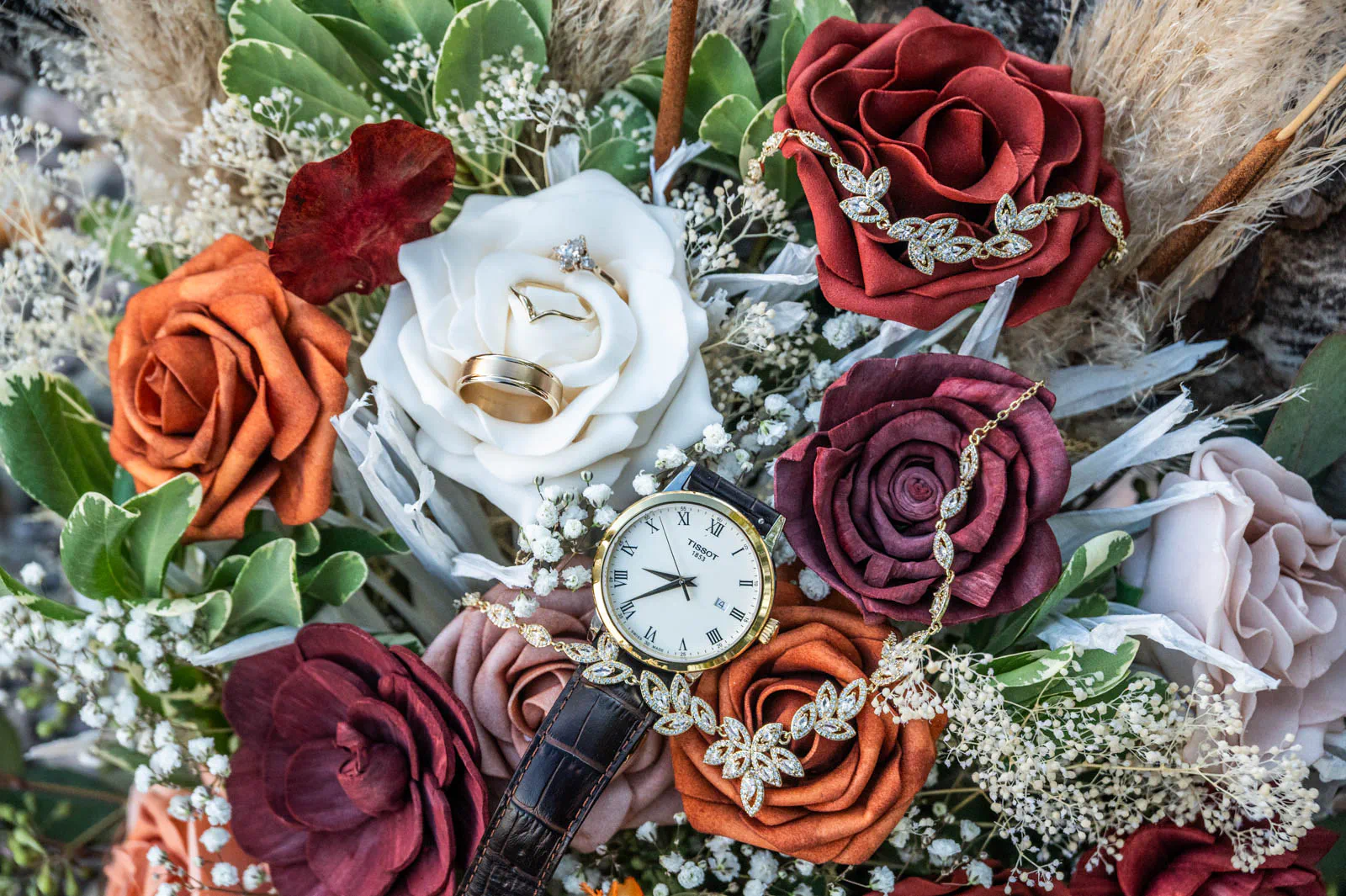 Wedding bouquet precious items
