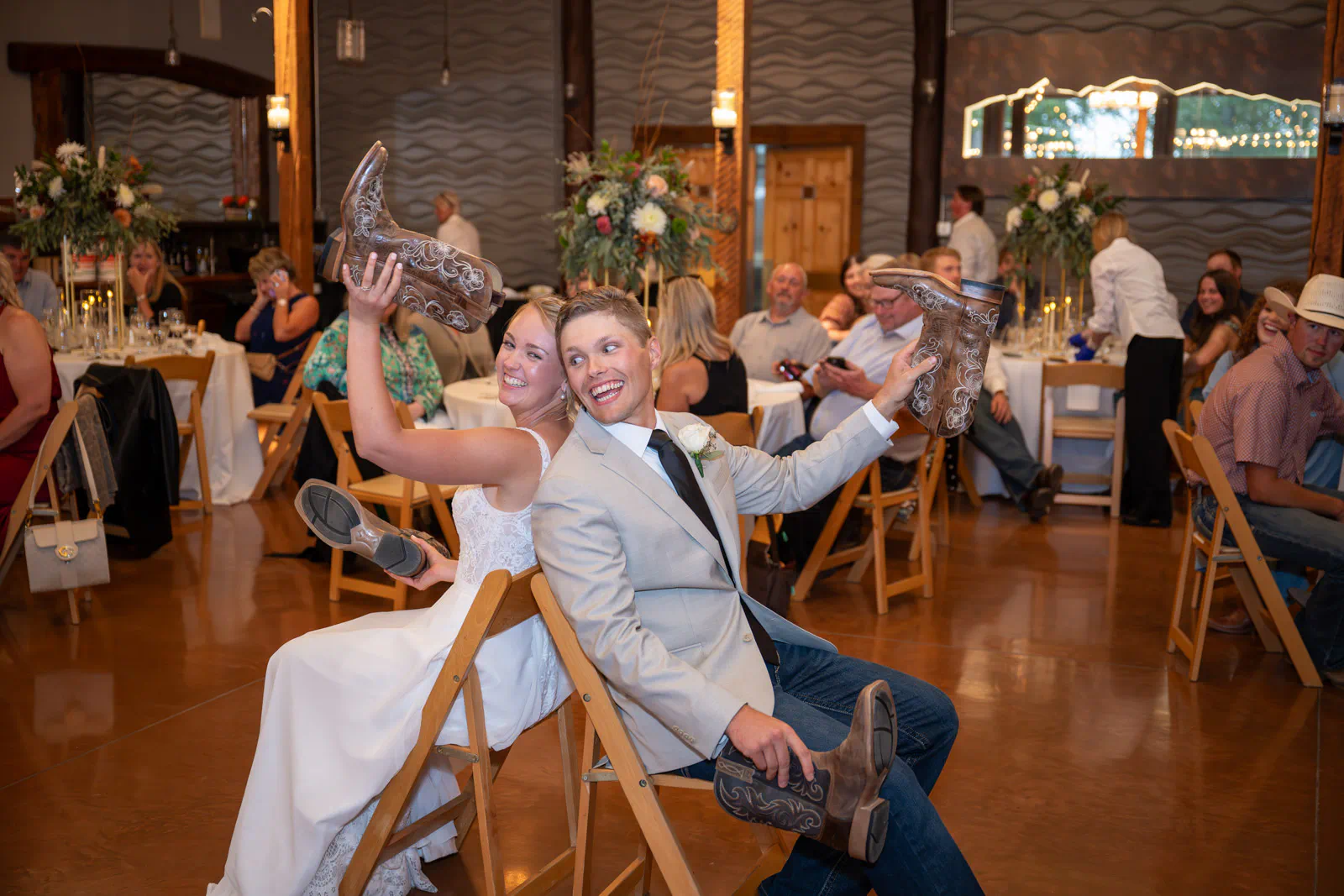 Shoe game fun at Rockin TJ Ranch, Bozeman, Montana