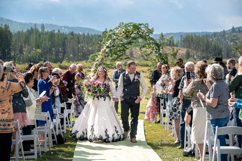 Bubbles after ceremony in Montana