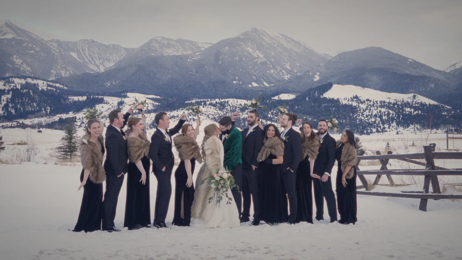 Caitlin & Jacob 25-01-27_01_05_40_19_result Wedding party in snow by Absaroka Mountains, Montana