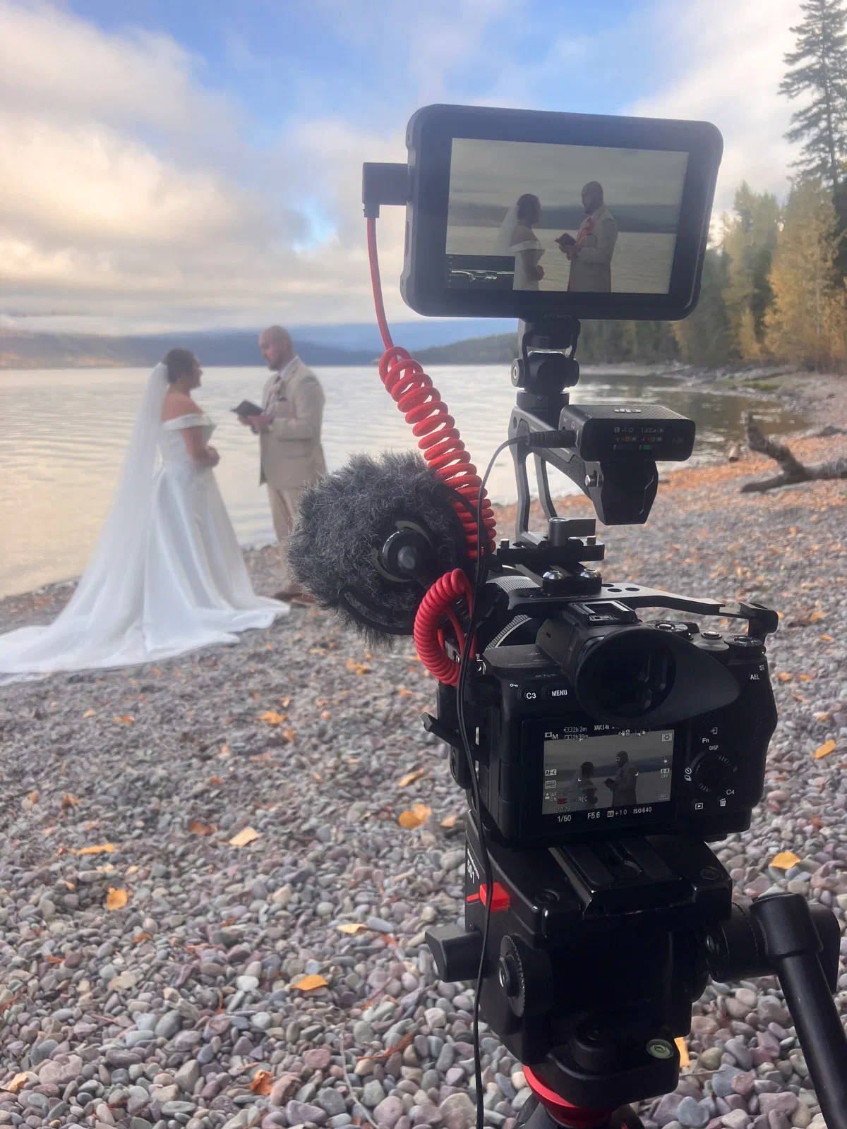Behind the scenes filming a wedding ceremony